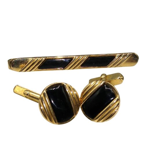 Boutons De Manchette Et Barre De Cravate Vintage BPOE - Occasion - Style Rétro